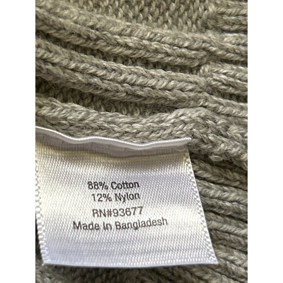St. Johns Bay Cable Knit Turtleneck Sweater M Gray Cotton/Nylon Womens Pullover - Picture 4 of 7